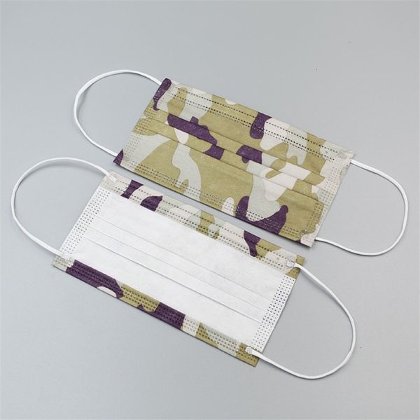 

factory5yvqdisposable us stock mask colorful disposable face three-layer camouflage protective thickened mask fast