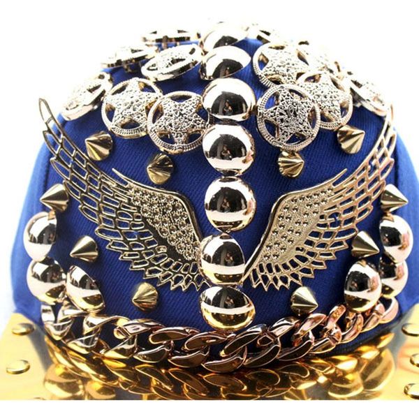 

мода новые детские хип-хоп шапка панк череп сцена улица выступления заклепки бейсболки крышки бейсболки snapback hats дети причинная шляпа j, Black;white