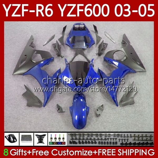 Комплект для тела для Yamaha YZF-R6 YZF600 YZF R6 600CC 2003-2005 CoSling 95NO.216 YZF R 6 YZFR6 03 04 05 Кузов металлический синий YZF-600 600 CC 2003 2004 2005 мотоцикл