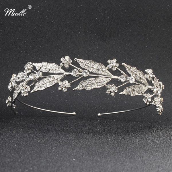 

miallo rhinestone women tiaras and crowns fashion diadem queen hair jewelry hairbands accessories, Golden;silver