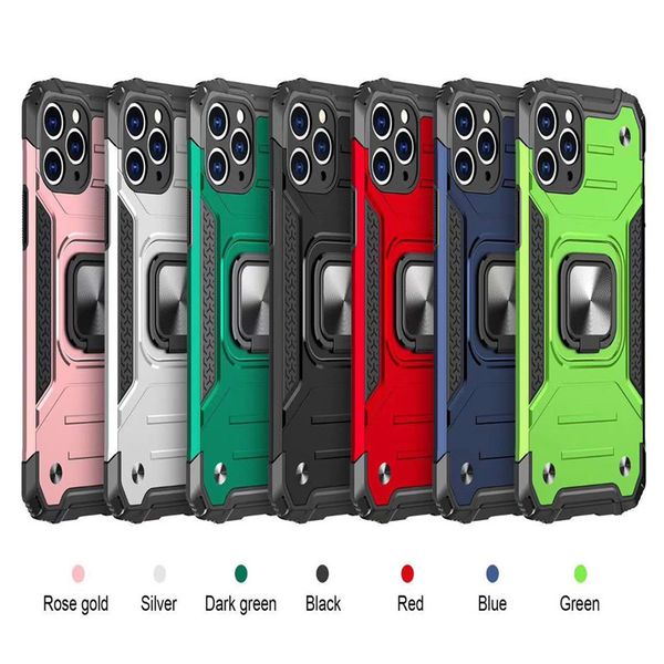 

invisible magnetic bracket cases cover metal ring buckle anti-fall cell phone case for iphone 13 12 11 pro xr x xs max samsung s20 s21 dhl