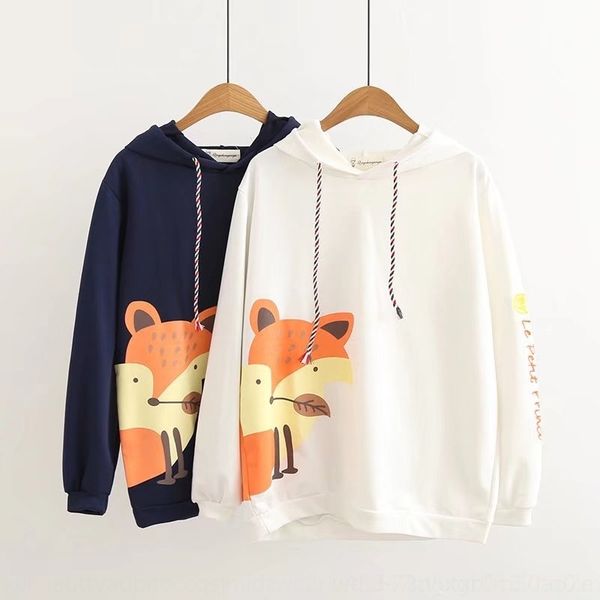 

jwt7r new pulloversweater women pullover year cute sweet cartoon pullover's fox hooded ear a15fv long sleeve sweater for women c5066 pu, Black