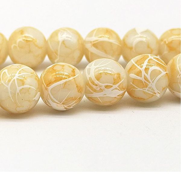 

wholesale 4/6/8/10mm pull white silk glass beads loose spacer beads painted charm for jewellery making diy bracelet&neck qylucs, Crystal