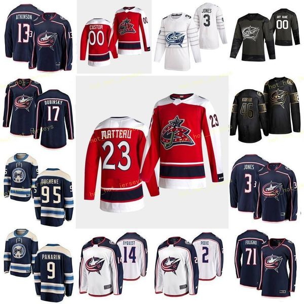 

custom columbus blue jackets nash riley 20 nyquist gustav 14 peeke andrew 2 robinson eric 50 roslovic jack 96 men women youth stitch, Black;red