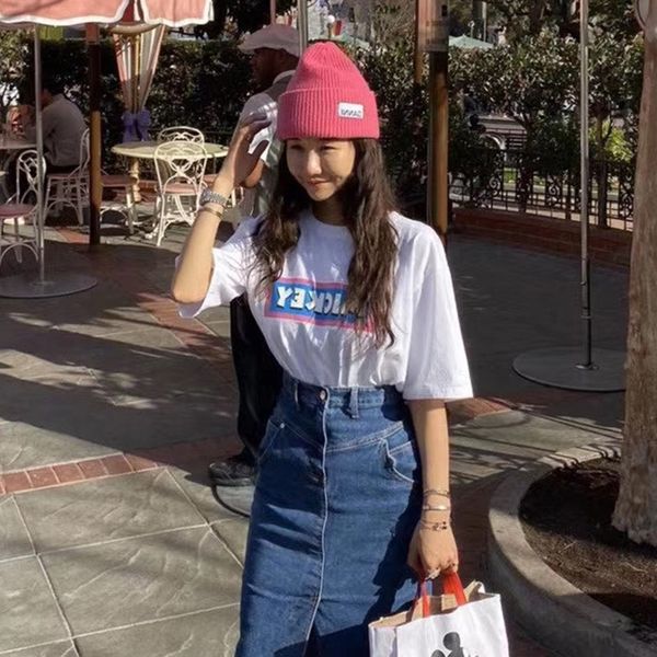 

8peup spring 2020 for women's t-shirt south korea east gate cartoonletter white short sleeve t-shirt new women vfw0y