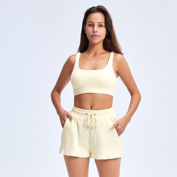 

yoga outfits women's bra loose shorts gym suit sports workout set fitness solid color tracksuit running suit1, White;red