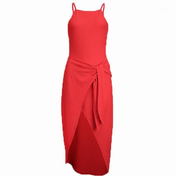 

casual dresses woman dress for women summer hip skirt sleeveless irregular knitted slim stitching clothes 44wcy801, Black;gray