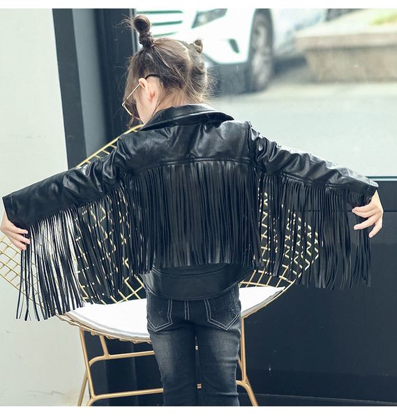 

ins children pu jacket, 2-7 year old girl fashion coat tassel leather,motorcycle leather jacket kids jacket online celebrity 201109, Blue;gray