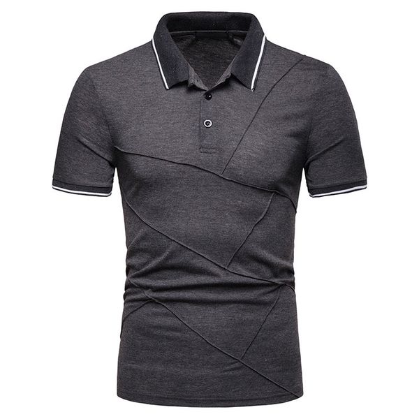 

2019 new for men summer men's short sleeve casual solid color male shirt mens polo shirts s-xxl, White;black