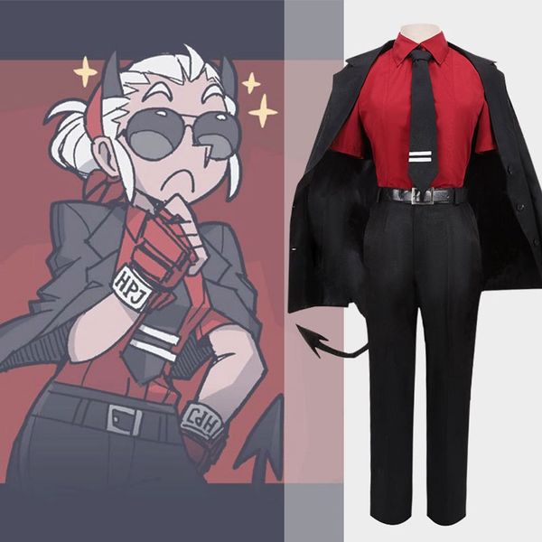 

anime costumes game the awesome demon justice cosplay costume women men outfits shirt pants jacket tail halloween carnival clothing su, Black