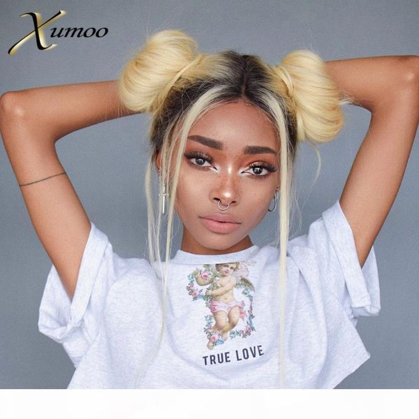 

xumoo pre-щипковые дешевые волосы remy объемная волна ombre блондинку парик человеческих волос 360 lace фронтальная парик blonde 360 ​​парик, Black;brown