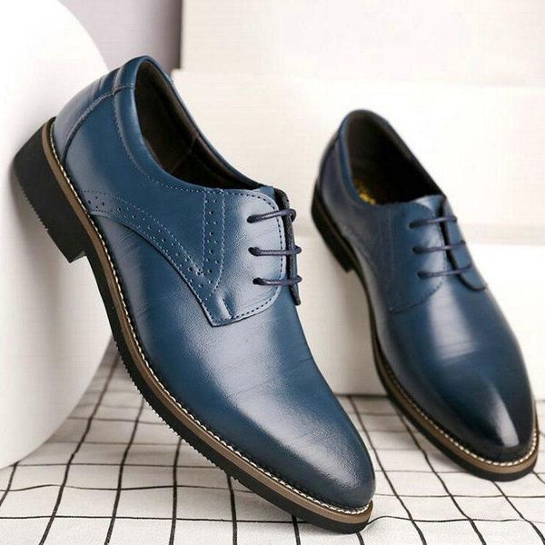 

2020 autumn new men dress shoes business oxfords shoes men pointed lace up wedding c22-20, Black
