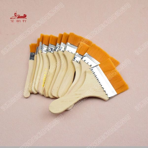 

12pcs/setnylon hair oil painting brush to clean up dust barbecue tools chese painting brush art brush wooden cleaning, Black;red