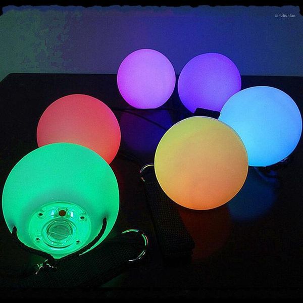 

toys wholesale- pro flashing led multi-coloured glow poi thrown balls light up for professional belly dance hand props waterproof1