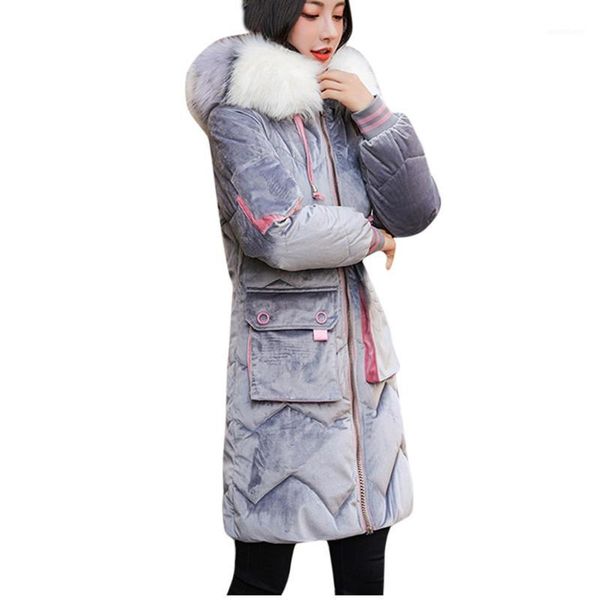 

womens winter jackets and coats 2019 parkas for women 4 colors wadded jackets warm outwear with a hood pocket faux fur collar1, Black