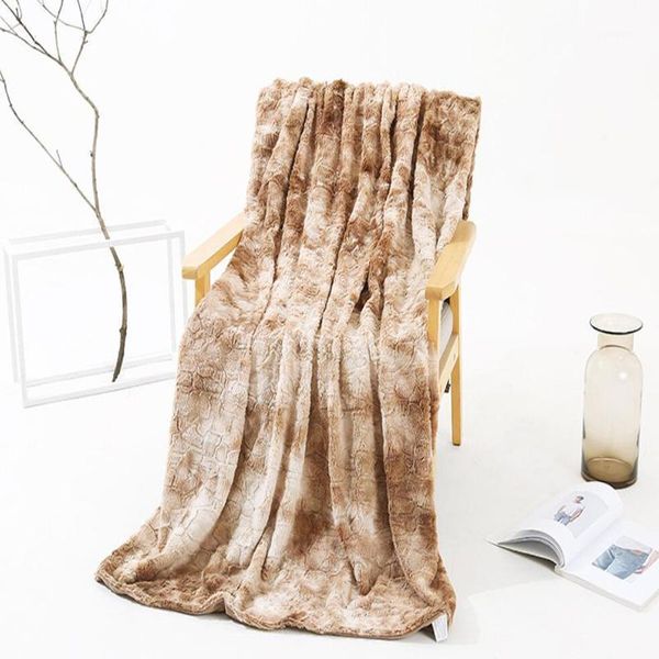 

artificial fur bed blanket comfortable super soft warm fluffy change printing blanket simple blankets1