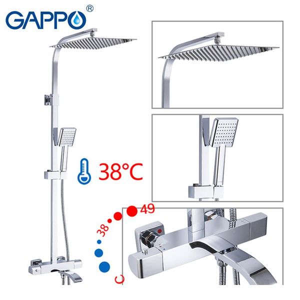 

gappo shower faucets thermostatic bathroom shower set thermostatic bath shower waterfall heads chrome mixer w wmtndx