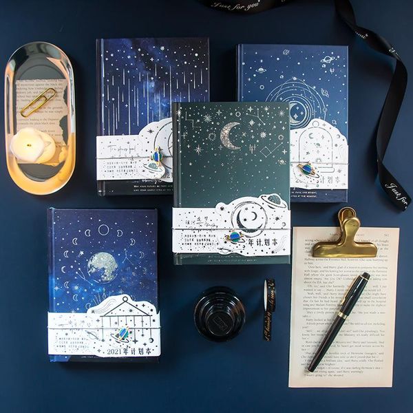 

notepads "twinkle star" hard cover planner diary journal study notebook notepad beautiful stationery gift, Purple;pink