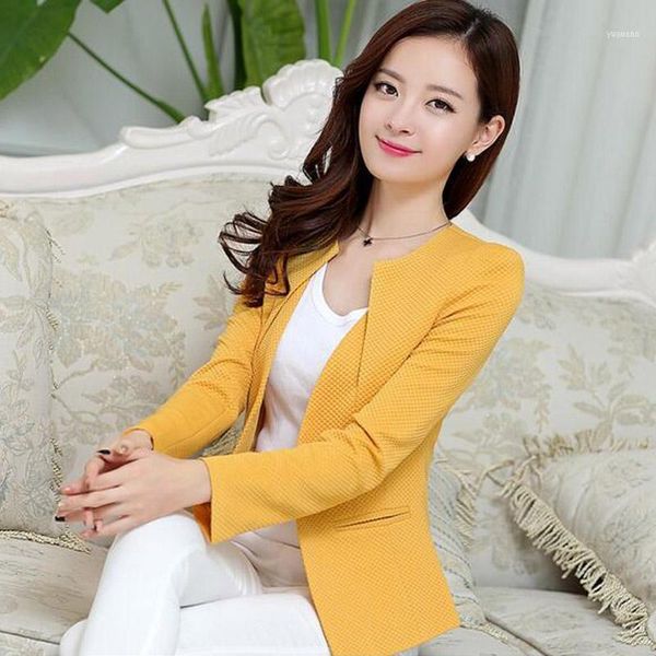

women's suits & blazers spring women slim blazer coat fashion casual jacket long sleeve one button suit ladies work business suits11, White;black