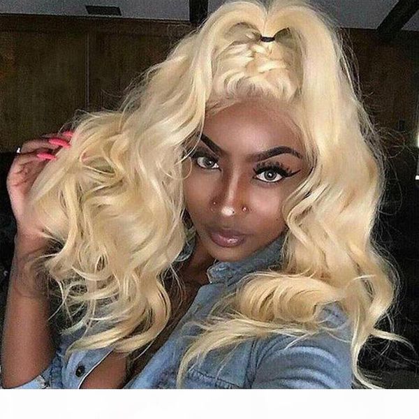 

613 blonde body wave full lace human hair wig 13x4 lace front wig transparent lace wig brazilian virgin hair for black women 8~20inches, Black;brown