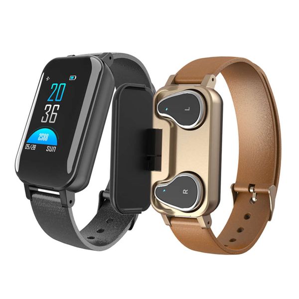 

t89 high definition watch for men and women, headset, ip67, compatible with siri, bluetooth, smart binaural fitns