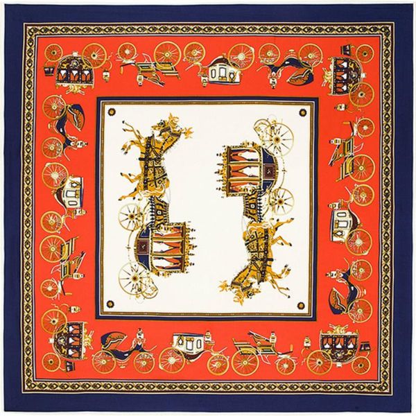 

scarves winter imitation autumn women 2021 fashion printed horse h scarf large twill silk shawls and, Blue;gray