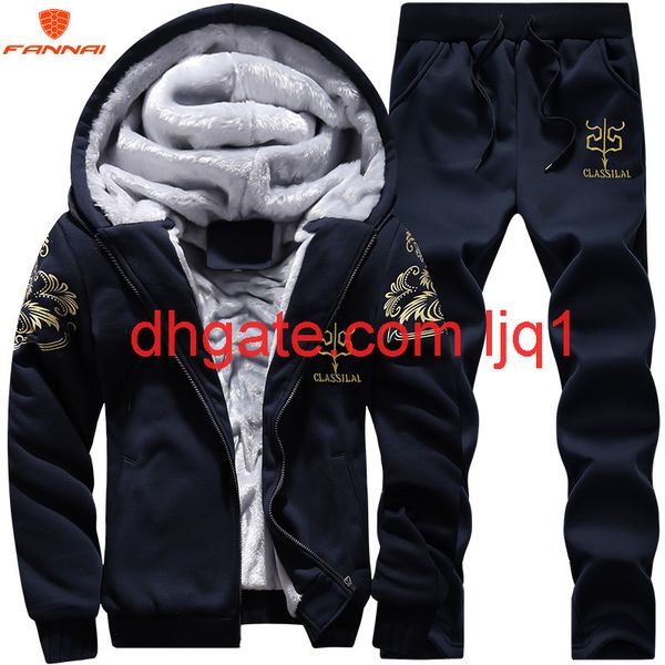 

men's large size -9xl new men's sets autumn sports suit sweatshirt + track pants clothing for men 2 pieces sets slim outerwear, Gray