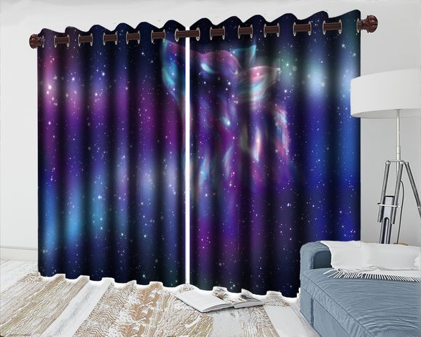 

современные животные beautiuful окно 3d занавес фэнтезите космический абстрактный волк декоративного интерьер красивые плотные шторы