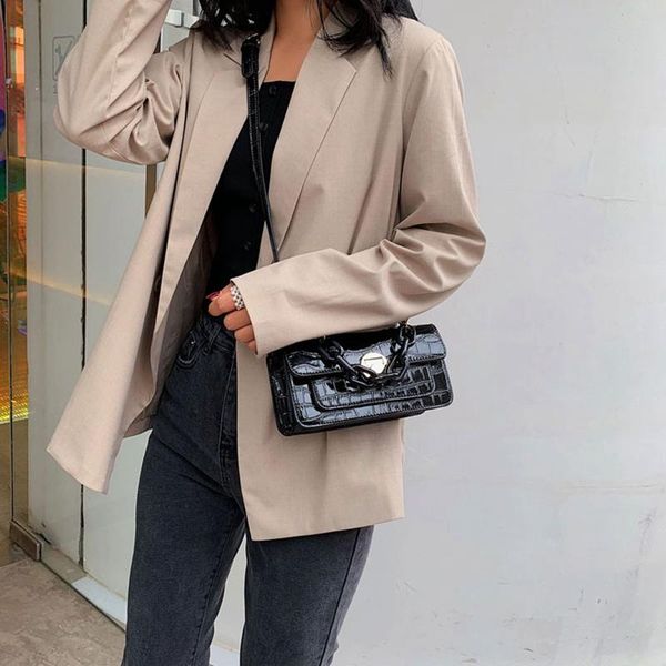 

chain stone pattern pu leather crossbody bags for women shoulder messenger bag handbags and purses