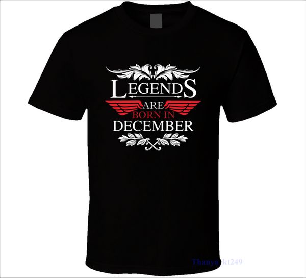 

sport new 2019 fashion men's tees legends are born in december t shirt birthday giftt shirts for men