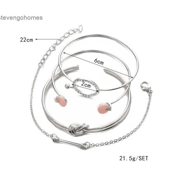 

round arrow jewelry hand ornament 2019 bracelet diamond four piece set, Silver
