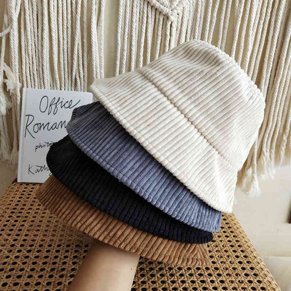 

fashion corduroy bucket hat for women autumn winter panama outdoor hiking beach fishing cap sunscreen female sunhat bob cap, Blue;gray