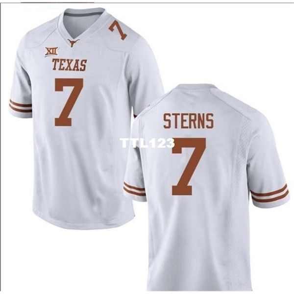 

3740 texas longhorns caden sterns #7 real full embroidery college jersey size s-4xl or custom any name or number jersey, Black