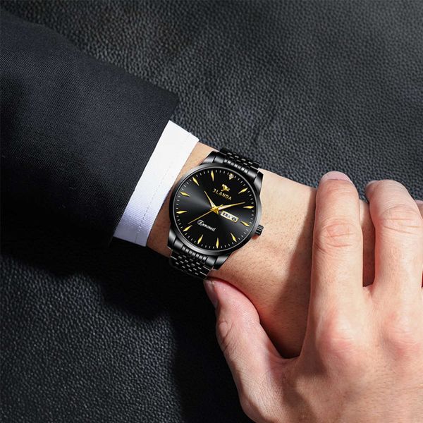 

fashion end calendar luminous men's waterproof high watch refined steel business non mechanical quartz watch men, Slivery;brown