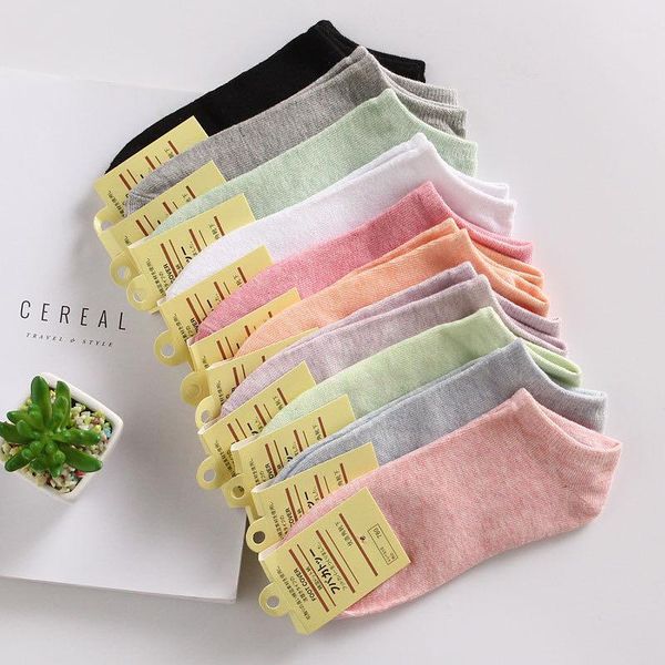 

socks & hosiery 35-42 yards 10 pairs/lot candy colors women ankle breathable funny cute solid color plush boat lady girl art sox1, Black;white