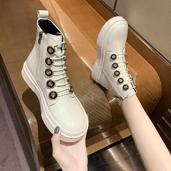 

women's boots autumn zipper boots-women booties ladies shoes round toe low heels booties luxury designer 2020 rock, Black