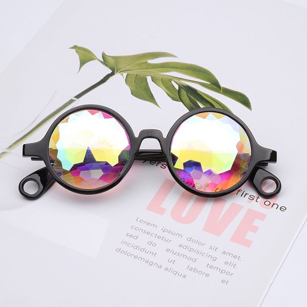 

offray kaleidoscope sunglasses round luxury rave festival stylish plastic frame polyprism 1001 uv400 protection eyewear