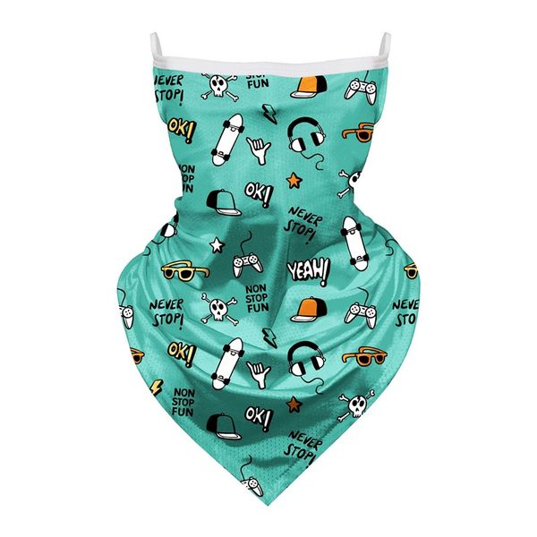 

kids cartoon face mask triangular magic scarf printing animal neck gaiter sunscreen bandanna unicorn outdoor sport skull letter skate 9zh d2