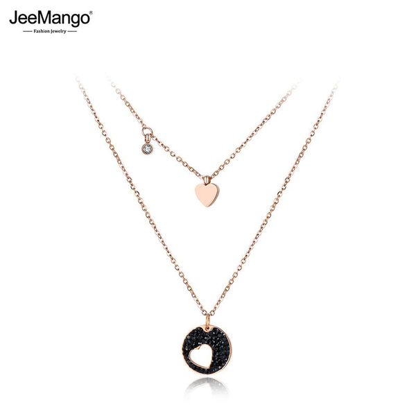 

jeemango классический цирконий сердце choker ожерелья pave настройки rhinestone цвета золота нержавеющей стали ювелирные изделия женский jn1, Golden;silver