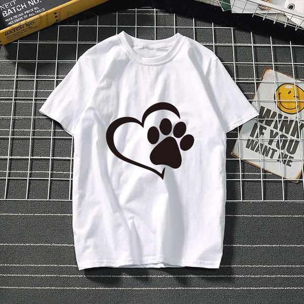 

women tshirt for dog love graphic print summer fashion tshirts 2020 ladies casual harajuku kawaii cute tshirt clothes, White