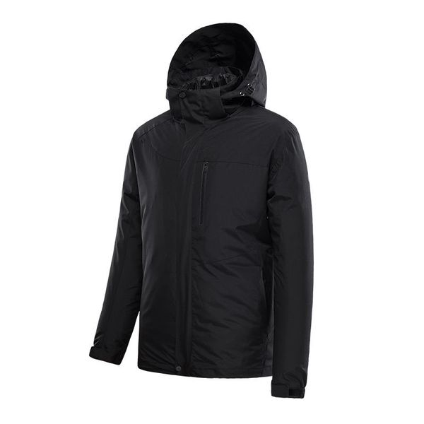 

down jacket men's winter new three in one detachable outdoor stormsuit men's coat, Black
