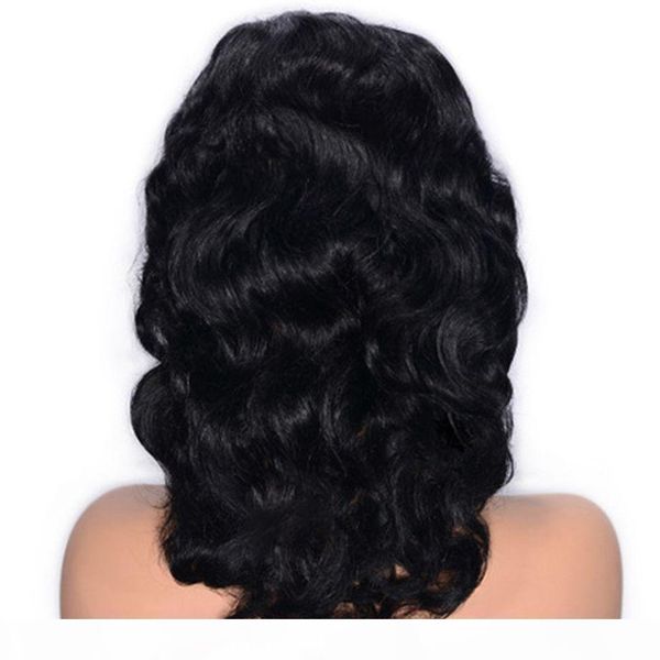 

human hair lace front wigs unprocessed brazilian virgin hair natural color bleached knots wavy glueless lace wigs, Black;brown
