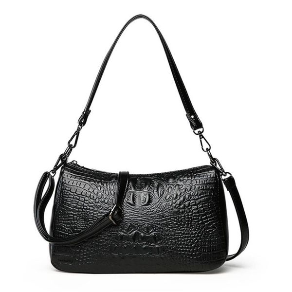 

2020 crocodile pattern pu leather women bag europe and the united states style fashion bag shoulder generous ladies handbag