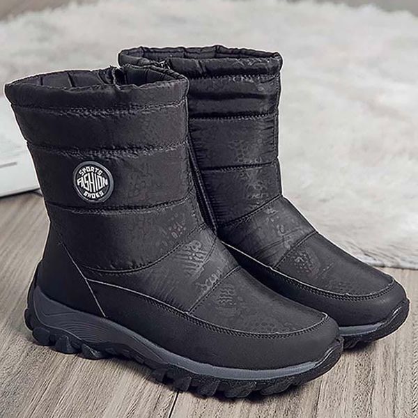 

women's shoes slip on for winter boots women fashion woman keep warm snow boots female ankle botas mujer plus size, Black
