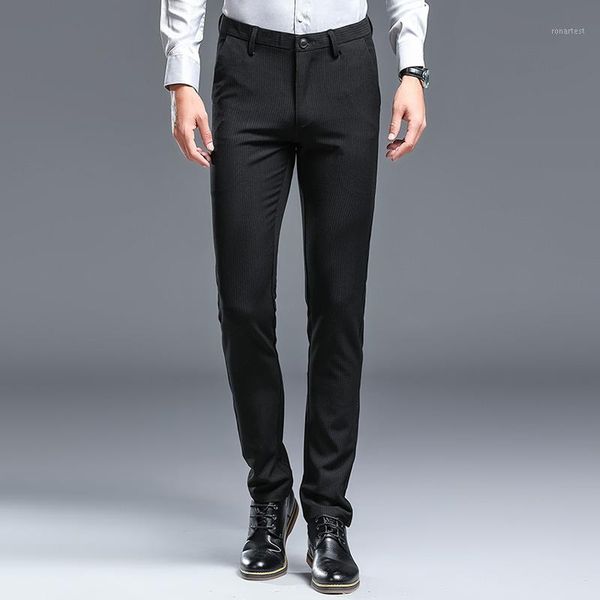 

new fashion men black striped suit pants size 28-36 slim comfortable elegant mens business work trousers1, White;black