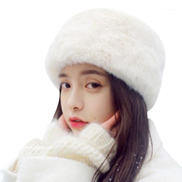 

russian faux fur hat women winter thick warm outdoor ski skullies female casual cossack style faux fur beanies womens1, Blue;gray