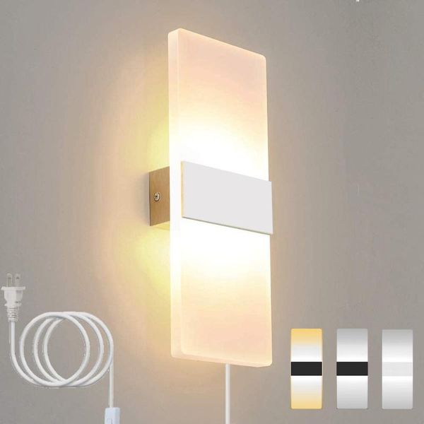 

wall lamp led acrylic ac85-265v modern sconce 12w cool/warm hardwired mounted lights long bedding room living indoor