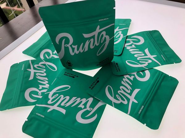 

runtz green matt майларовый сумка 3.5gram 3.5-7g edibles пластиковые защита от детей zipper пакет сухой травы tobacco цветок голограмма накл