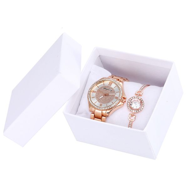 

two steel belt man's piece roman suit men's water drill bracelet quartz watchwuc5, Slivery;brown