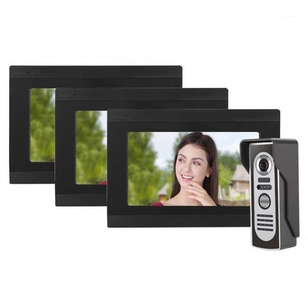 

7in 1080p 3 monitors video intercom wired wifi doorbell night vision door camera 100-240v
